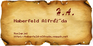 Haberfeld Alfréda névjegykártya